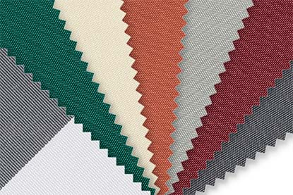 Farbfächer der Stoffmuster für Kassetten- Gelenkarm- und Senkrechtmarkisen