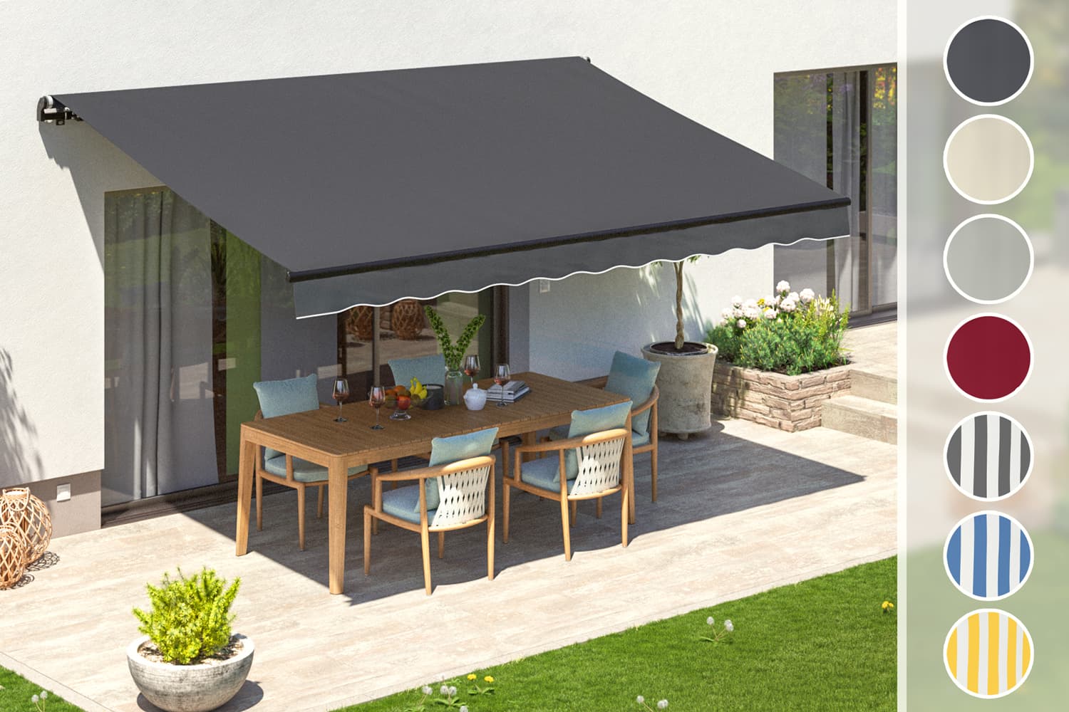 Elektrische Gelenkarmmarkise "START PLUS", Gestell-Farbe Anthrazit