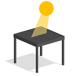 Geschlossenes Dach für Sonnenschutz