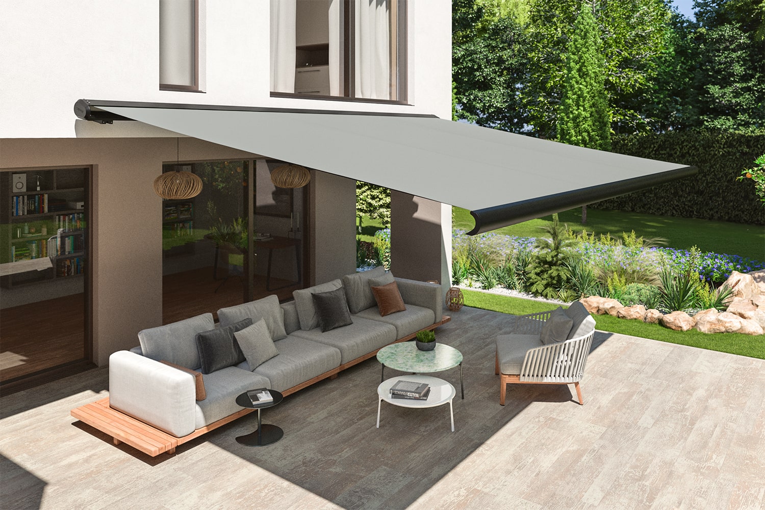 Vollkassettenmarkise "PROFI PLUS" mit WiFi-Motor, Elektrische Steuerung inkl. Fernbedienung