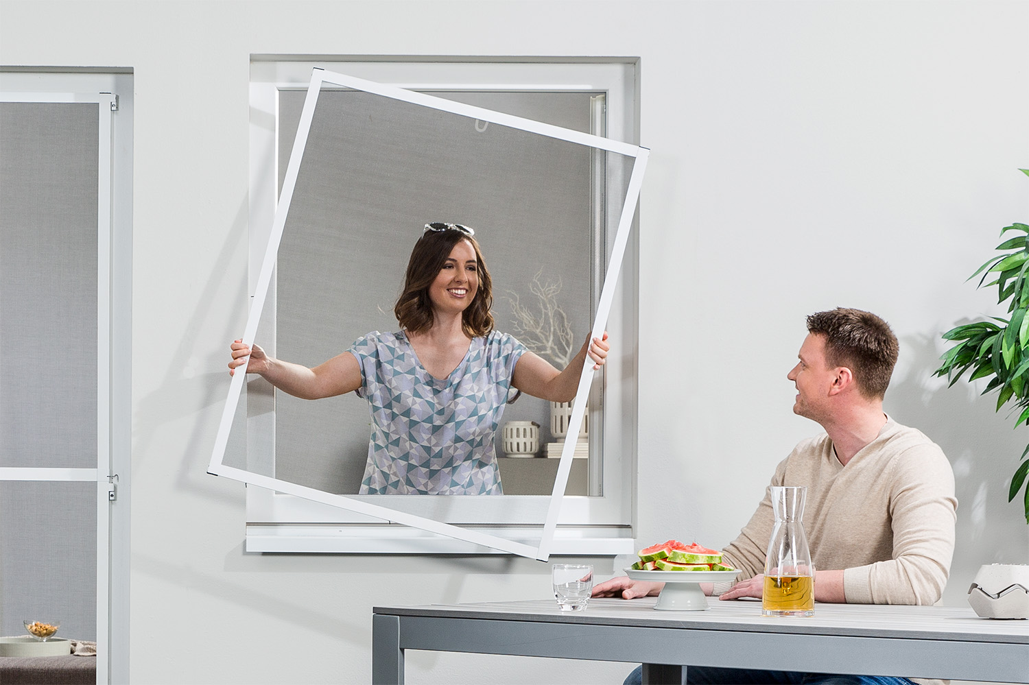 Fliegengitter Fenster "MASTER SLIM", matte Optik - Alurahmen