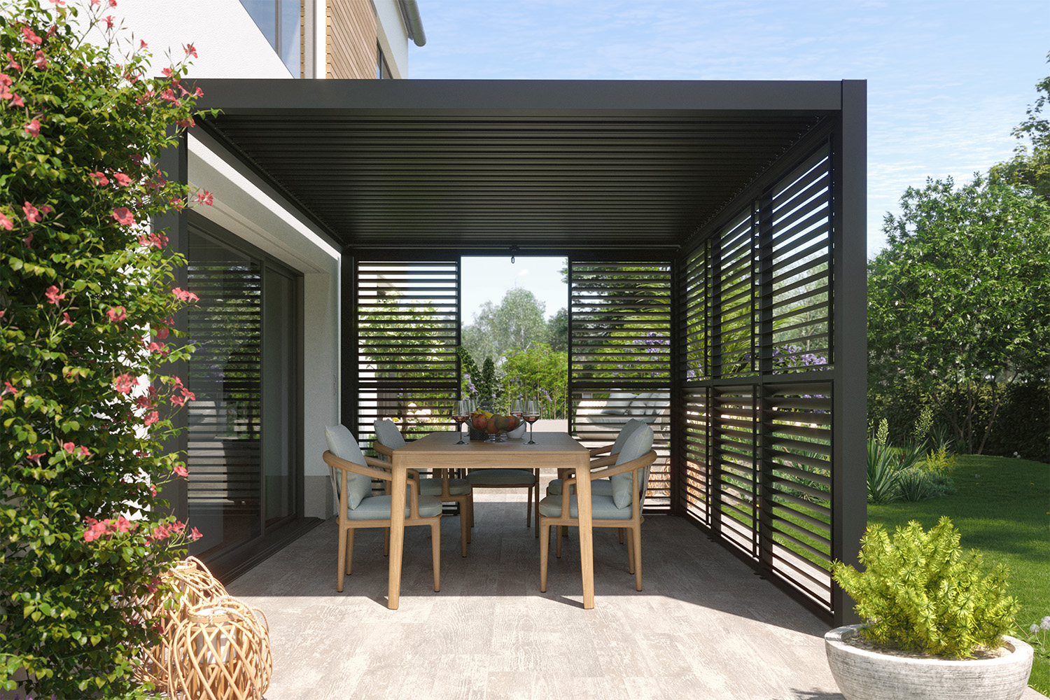 Lamellenseitenwand für Pergola "ZEUS", Anthrazit