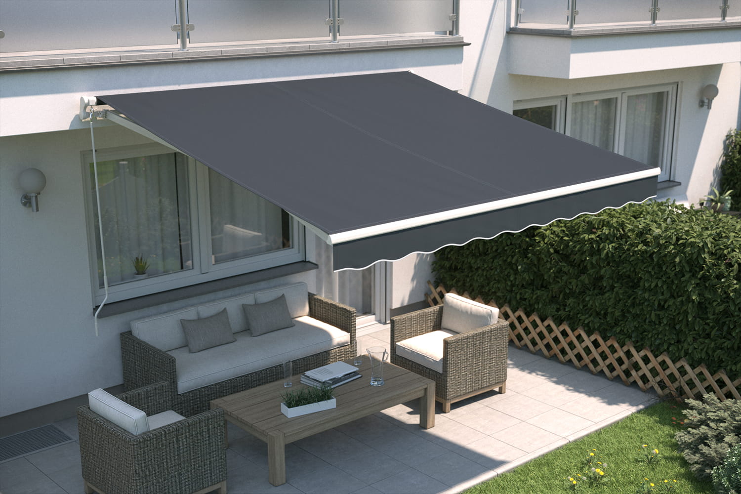 Gelenkarmmarkise "START", Gestell-Farbe Weiß