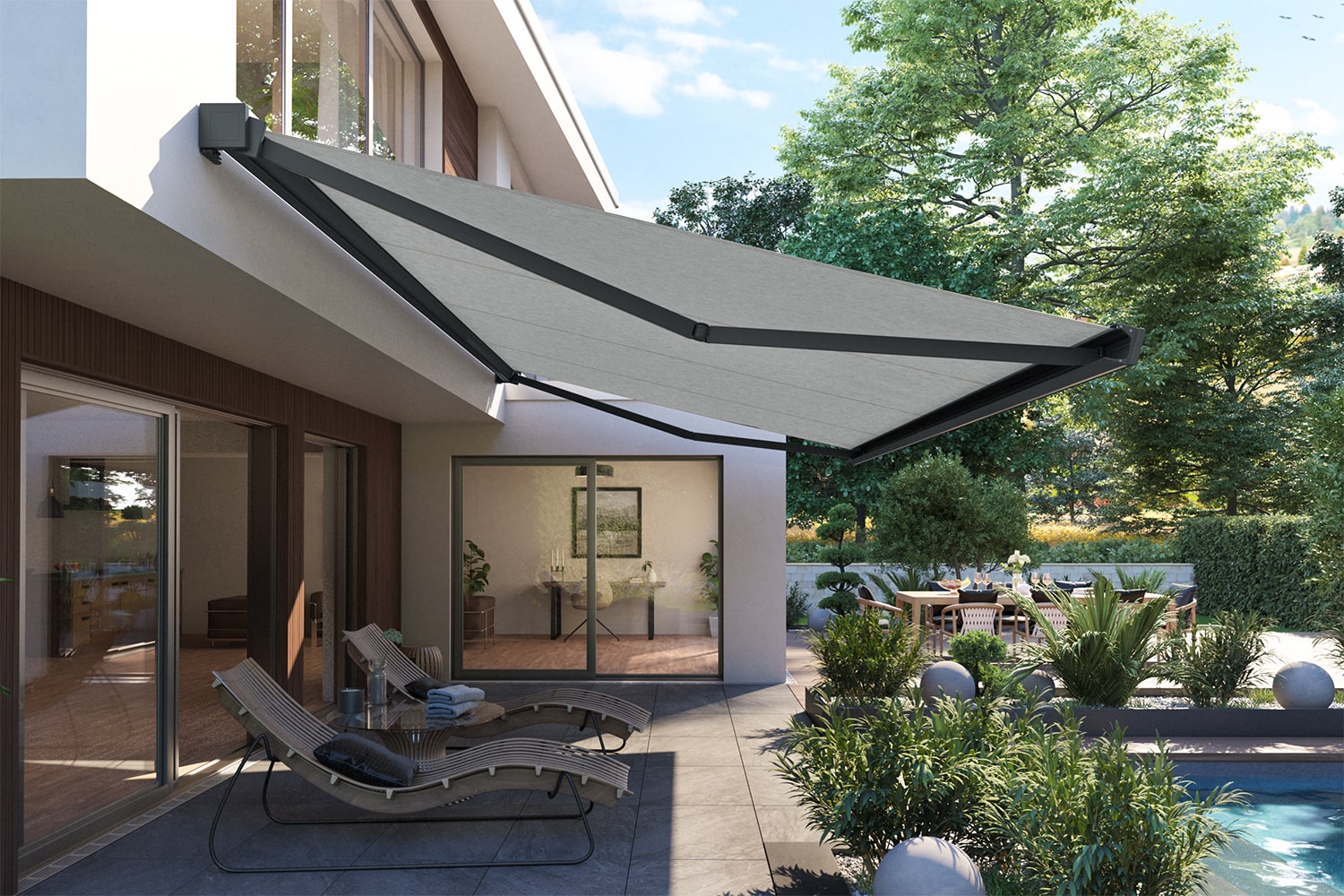 Kubische Vollkassettenmarkise "CUBE VISION", Nach Maß