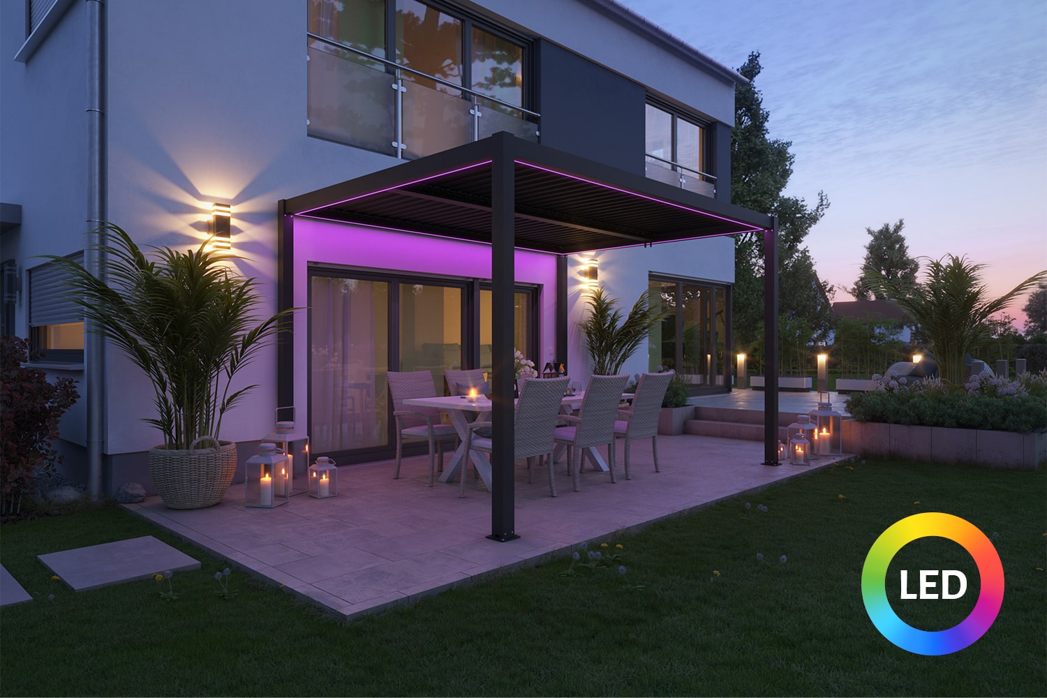 LED-Beleuchtung für Pergola "ZEUS“, Verschiedene Größen wählbar
