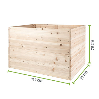 Bemaßtes Hochbeet