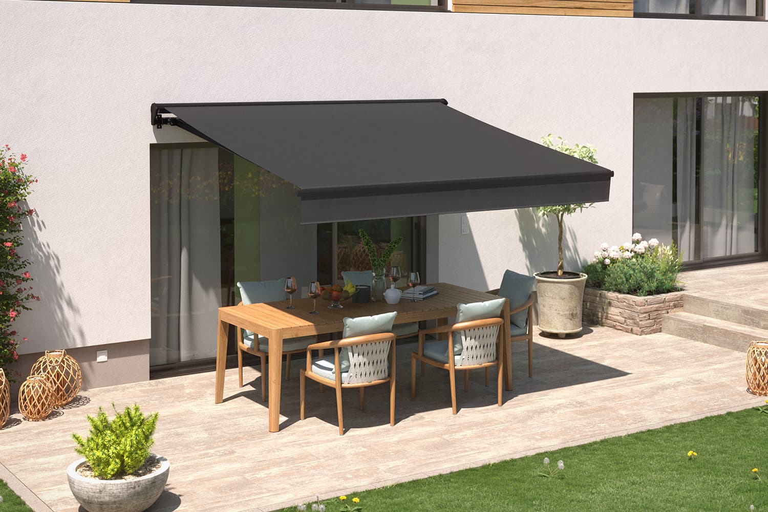 Kassettenmarkise "EXPERT", Elektrische Steuerung inkl. Fernbedienung